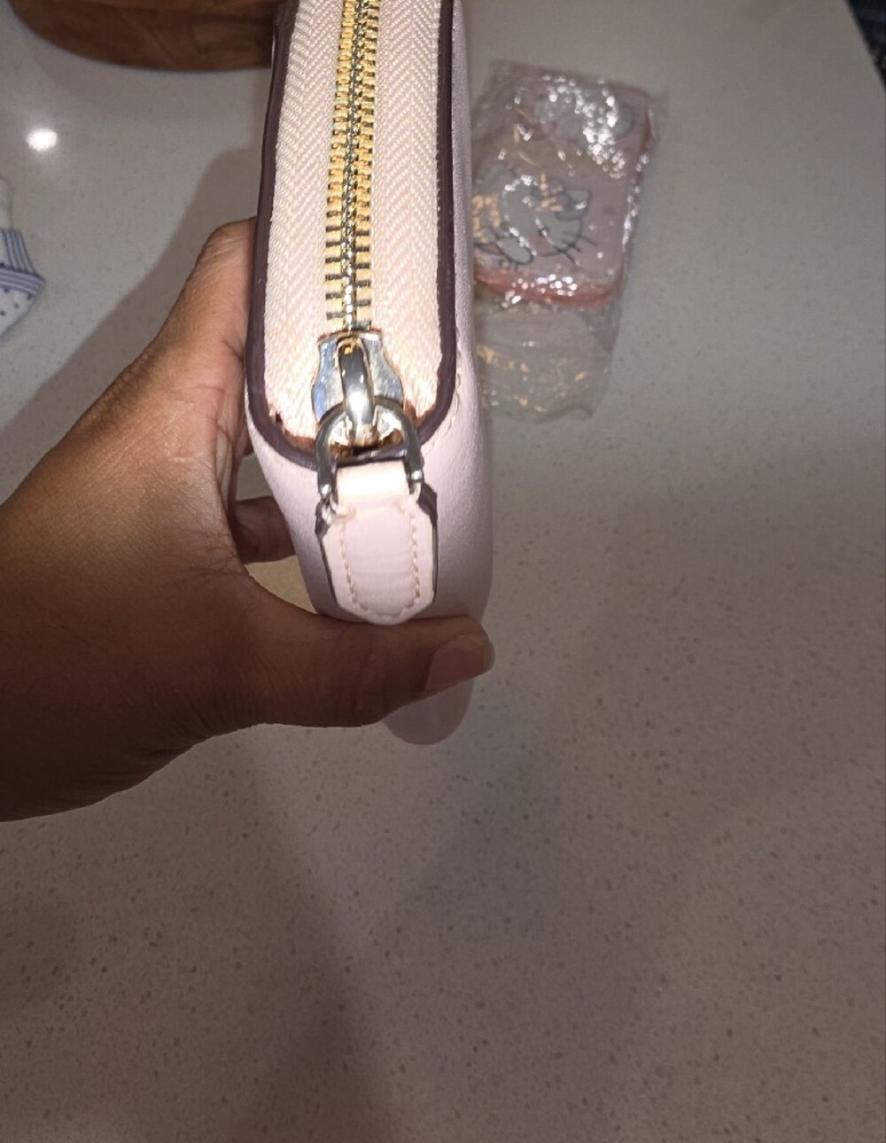 kate spade Pale Pink Zip-Around Leather Wallet - Picture 3 of 4